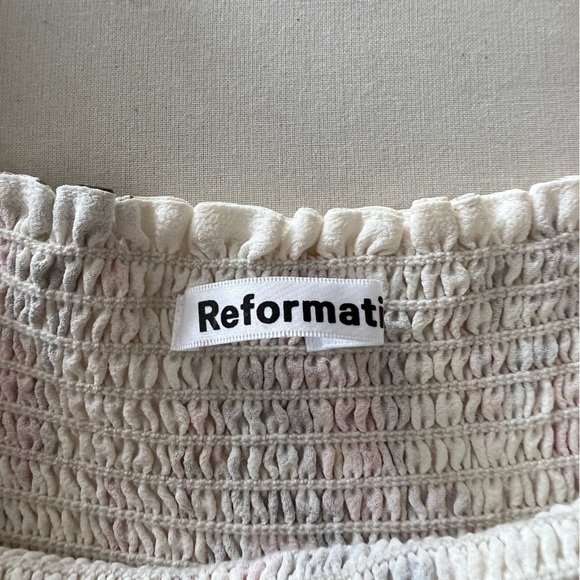 Reformation Floral Midi Dress in Cream and Pink - Picture 11 of 15